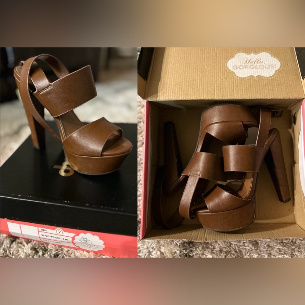 Brown Platform High Heels